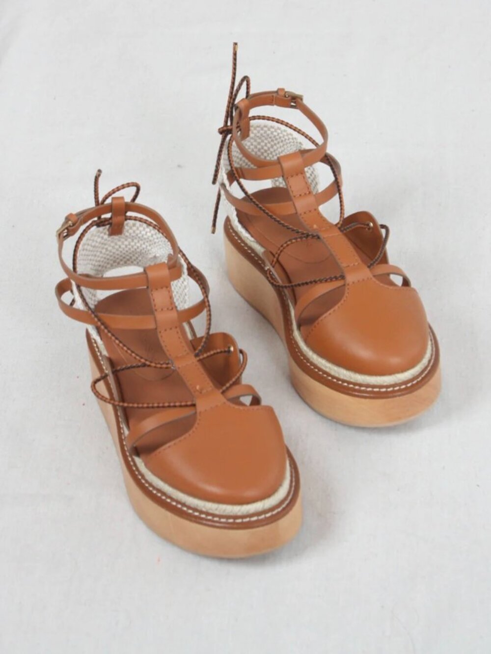 Ulla Johnson Salinas Flatform Espadrille Cognac Size 38 NWT/Never Worn